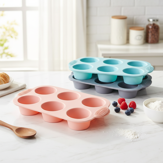 Moule pour cupcake silicone 3 coloris pastel empilés cuisine