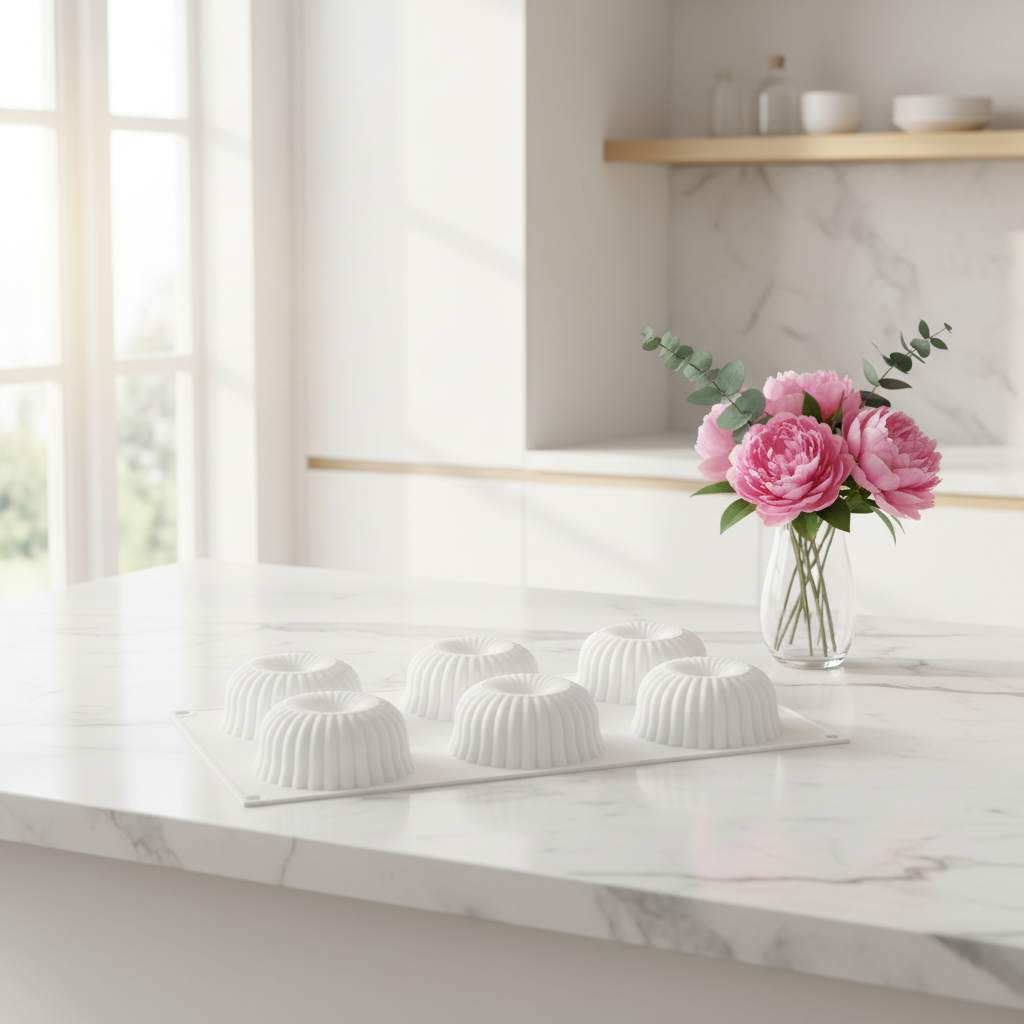 Moules a entremet sur table cuisine marbre