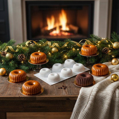 Moules a entremet et entremet sur table bois