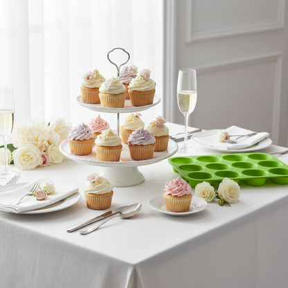 Moules à muffin en silicone vert occasions élégantes cupcakes sophistiqués