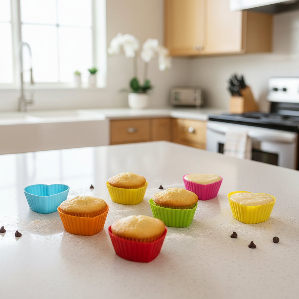 Moules pour cupcake en forme de cœur - Image premium