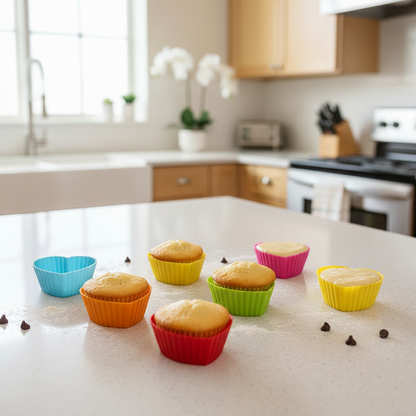 Moules pour cupcake en forme de cœur - Image premium