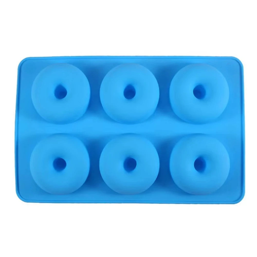Moule à beignets silicone bleu 6 empreintes antiadhésives sans BPA