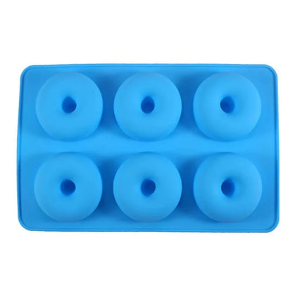 Moule à beignets silicone bleu 6 empreintes antiadhésives sans BPA