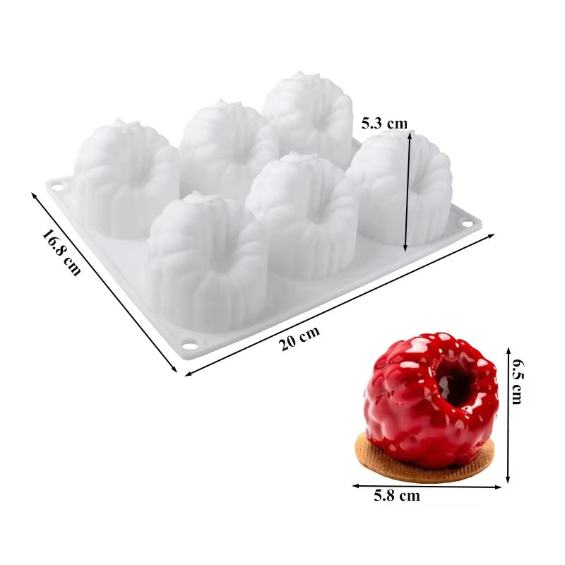 Moule Trompe l'Œil - 6 Framboises 3D | IllusionMold™