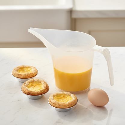 Pichet verseur avec tartelettes sur plan de travail