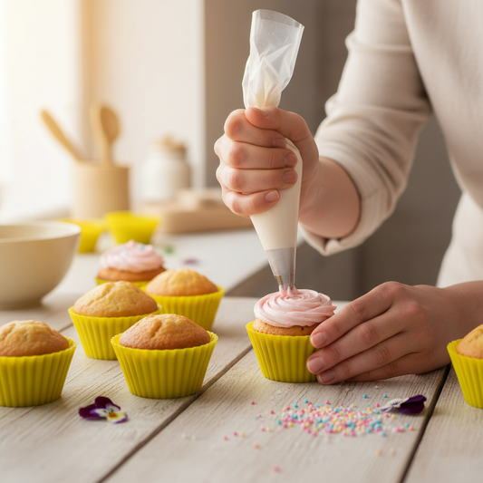 Pochage glaçage cupcakes dans Moules a cupcakes