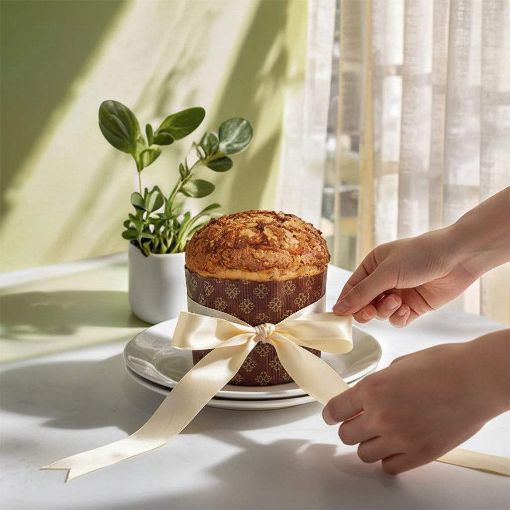 Moule à Panettone entouré de ruban