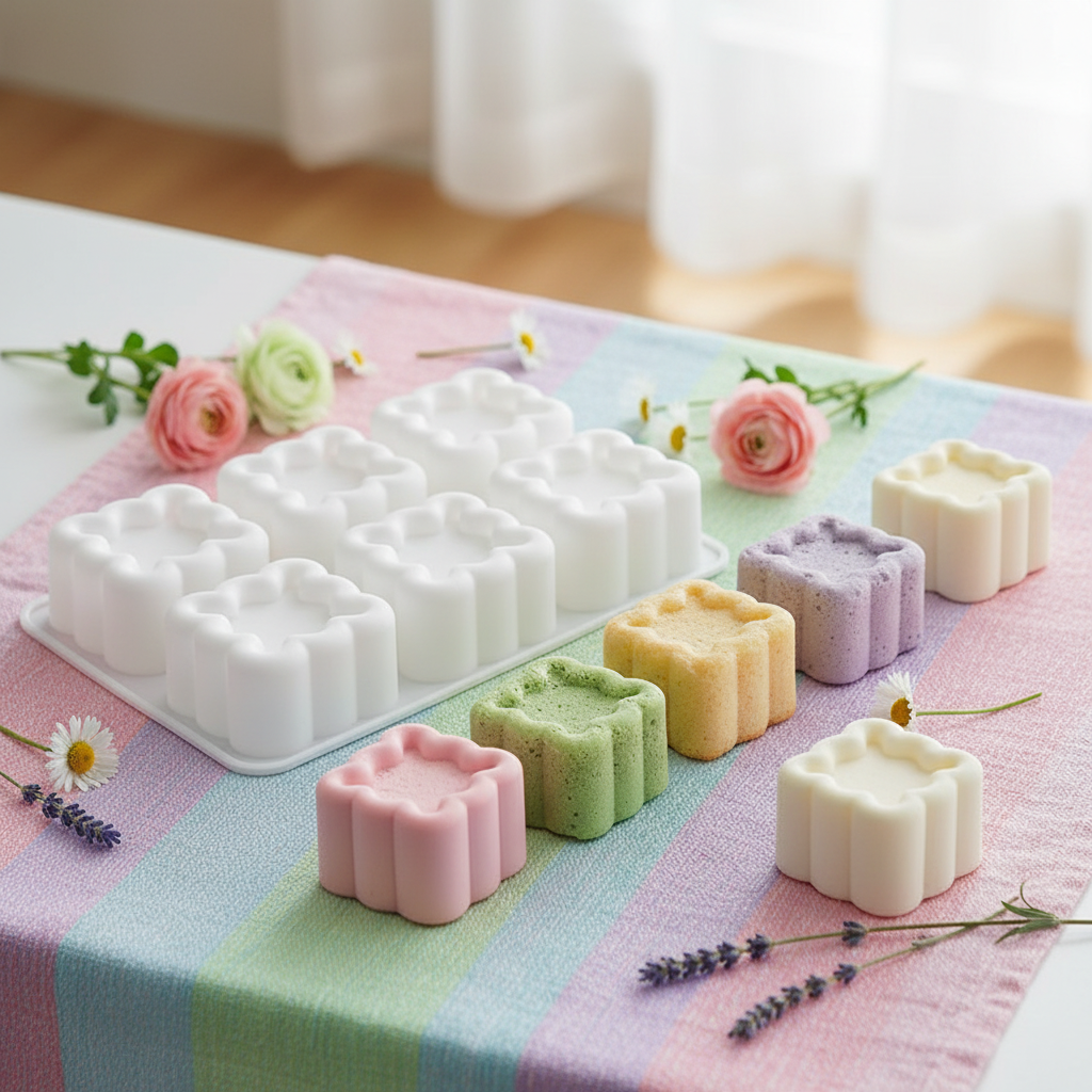 Moule pour bento cake et cake sur table décoré