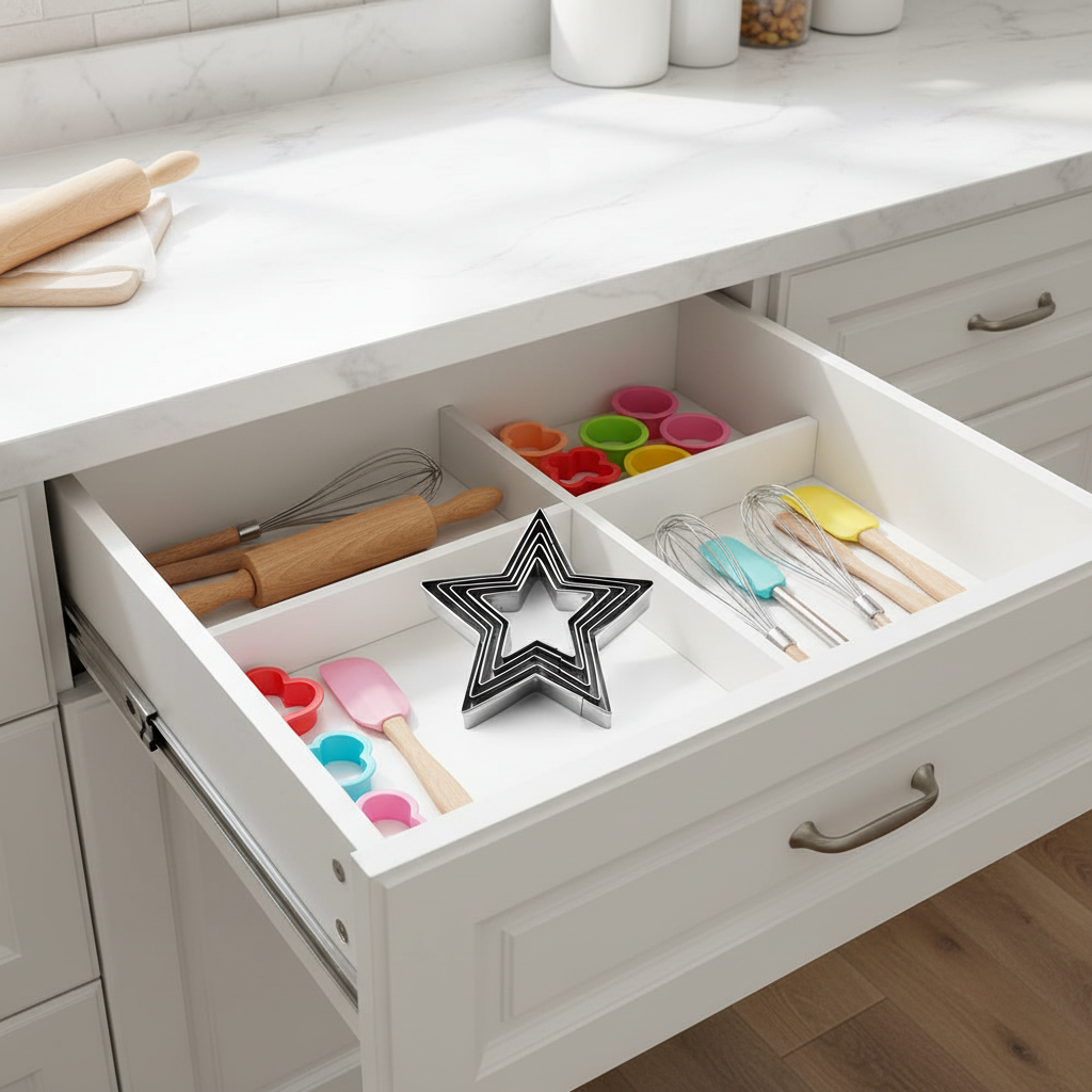 Rangement emporte Piece Etoile dans placard cuisine