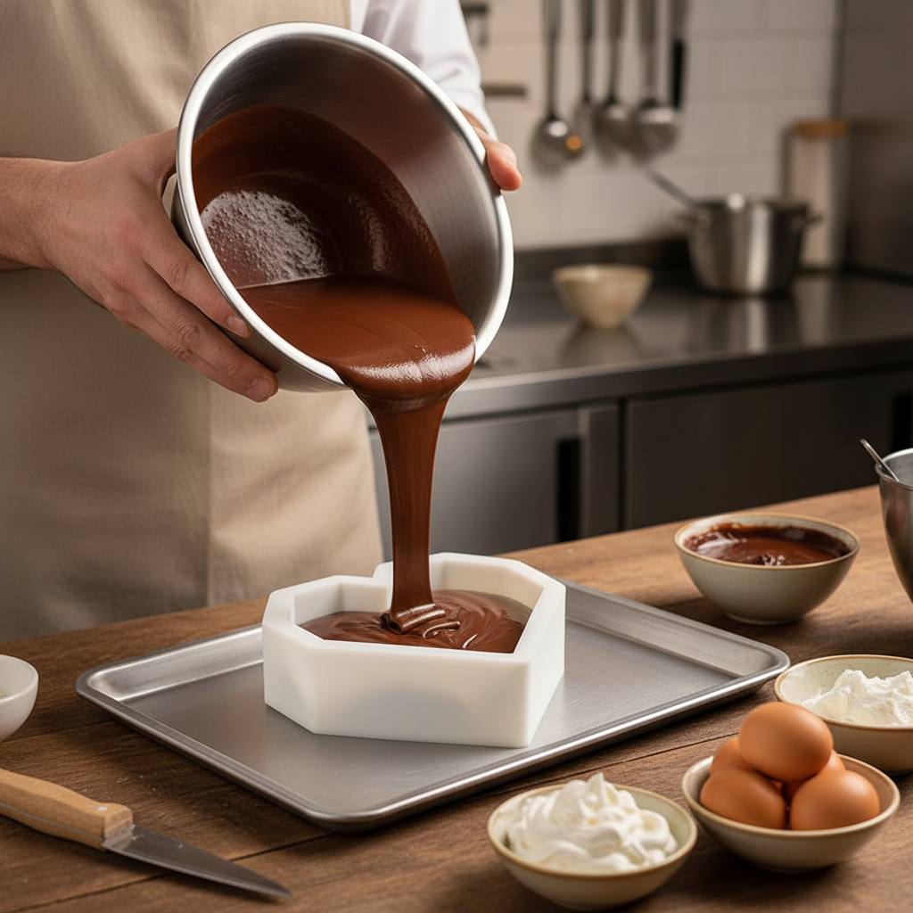 Remplissable mousse chocolat dans Moule à entremet