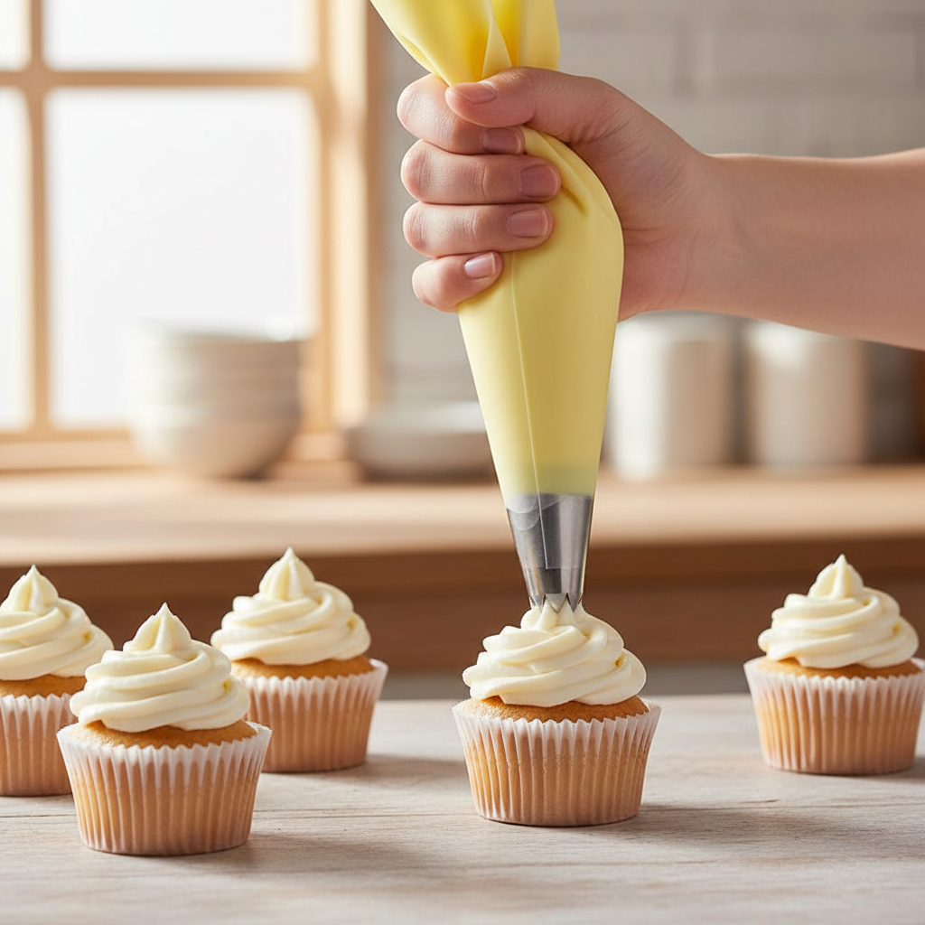 Décoration muffin avec Poche à douille réutilisable taille S