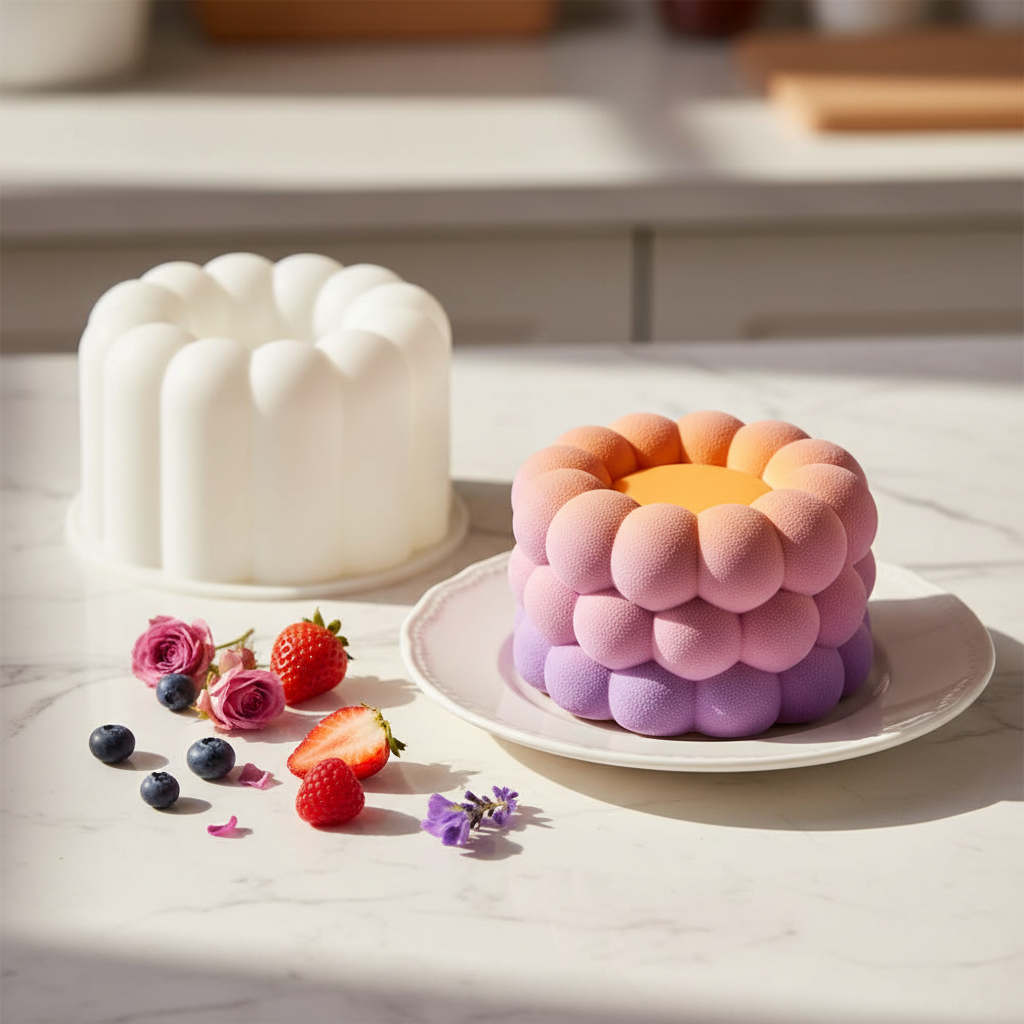 Moule Bento Cake avec bento cake fleur dans cuisine