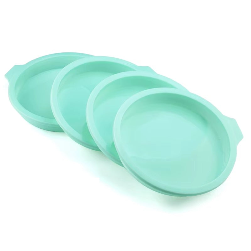 Moules en silicone rond vert turquoise empilables kit 4