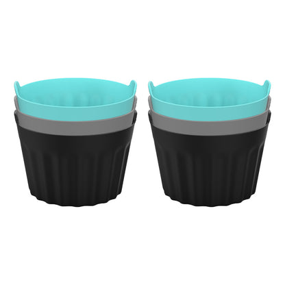 six piece moule muffin couleur gris bleu noir