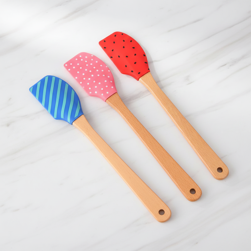Set 3 Spatule patisserie posé sur table