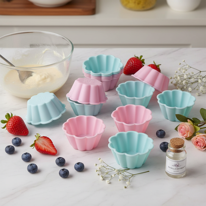 moule fleur silicone pâtisserie française 5cm taille réelle caissette cupcake artisanale