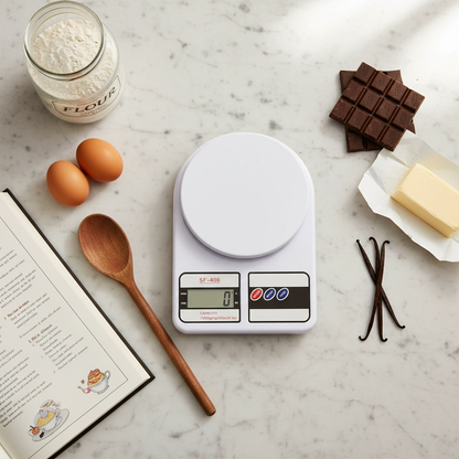 Balance de patisserie sur plan travail cuisine