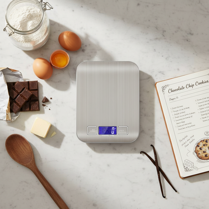Balance de precision patisserie sur plan travail cuisine
