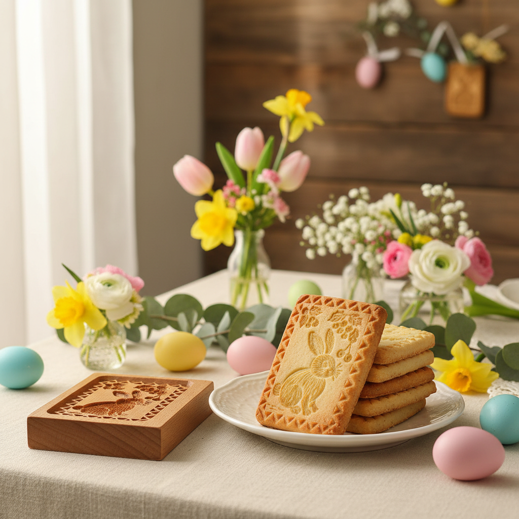 Table Pâques avec Emporte-pièce pâtisserie lapin