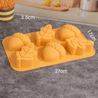 taille moule en silicone pour gateau forme feuille citrouille
