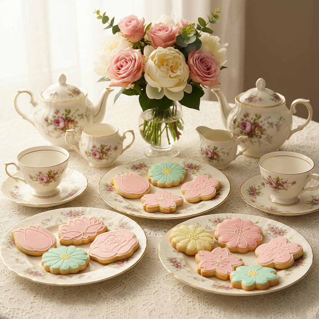 Biscuits dans assiette avec Emporte Piece Fleur