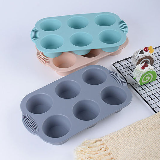 trois moules en silicone bleu rose bleu fonce