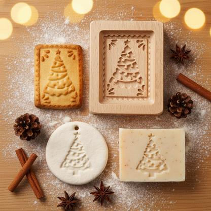 Emporte piece biscuit noel sur table avec biscuit et savon