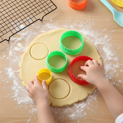 Utilisation Emporte pièces ronds multicolores sur pâte
