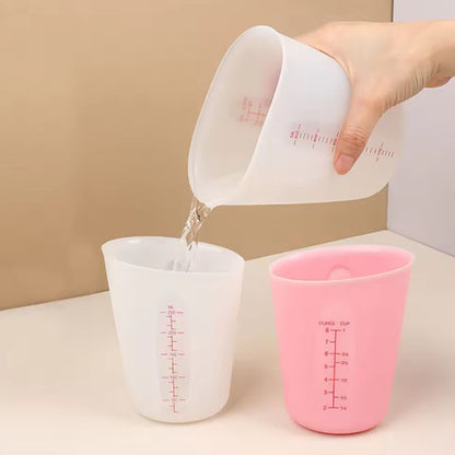 utilisation verre mesureur rose et blanc
