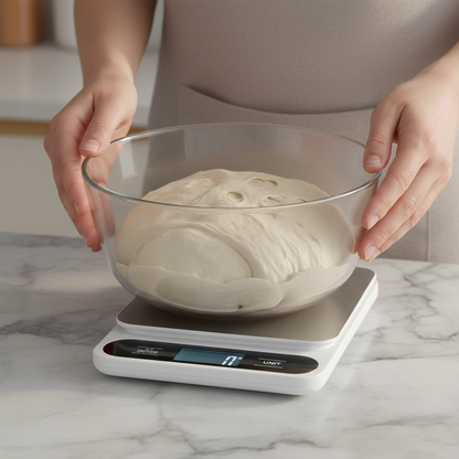 Pesée pâte pâtisserie avec Balance a patisserie