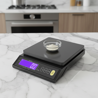 Balance de precision patisserie sur plan cuisine 