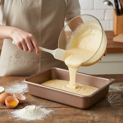 Versement pâte dans Moule a gateau rectangulaire Goldbake™