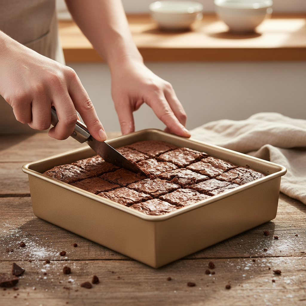 découpage brownie dans Moule à gâteau rectangulaire taille S