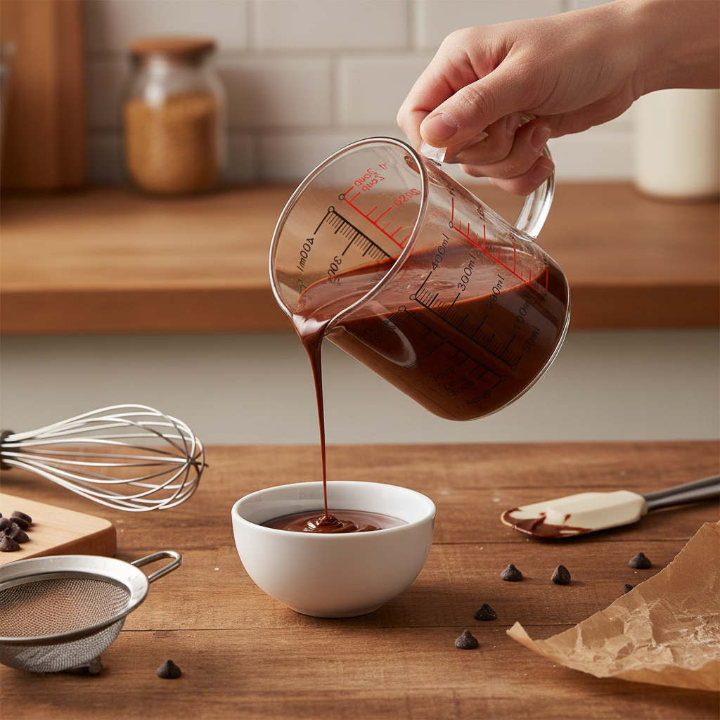 Versement coulant chocolat avec Verre doseur en verre 400ml