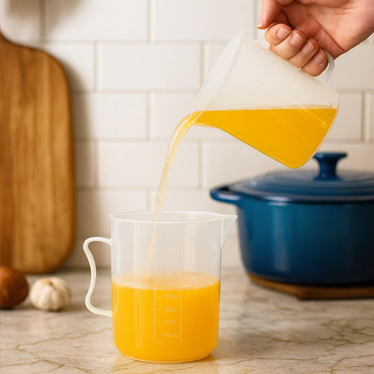 versement liquide dans verre doseur