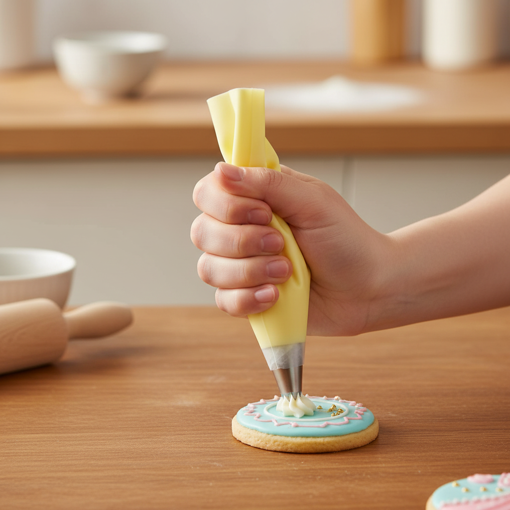 Décoration biscuit avec Poche à douille réutilisable taille XS 